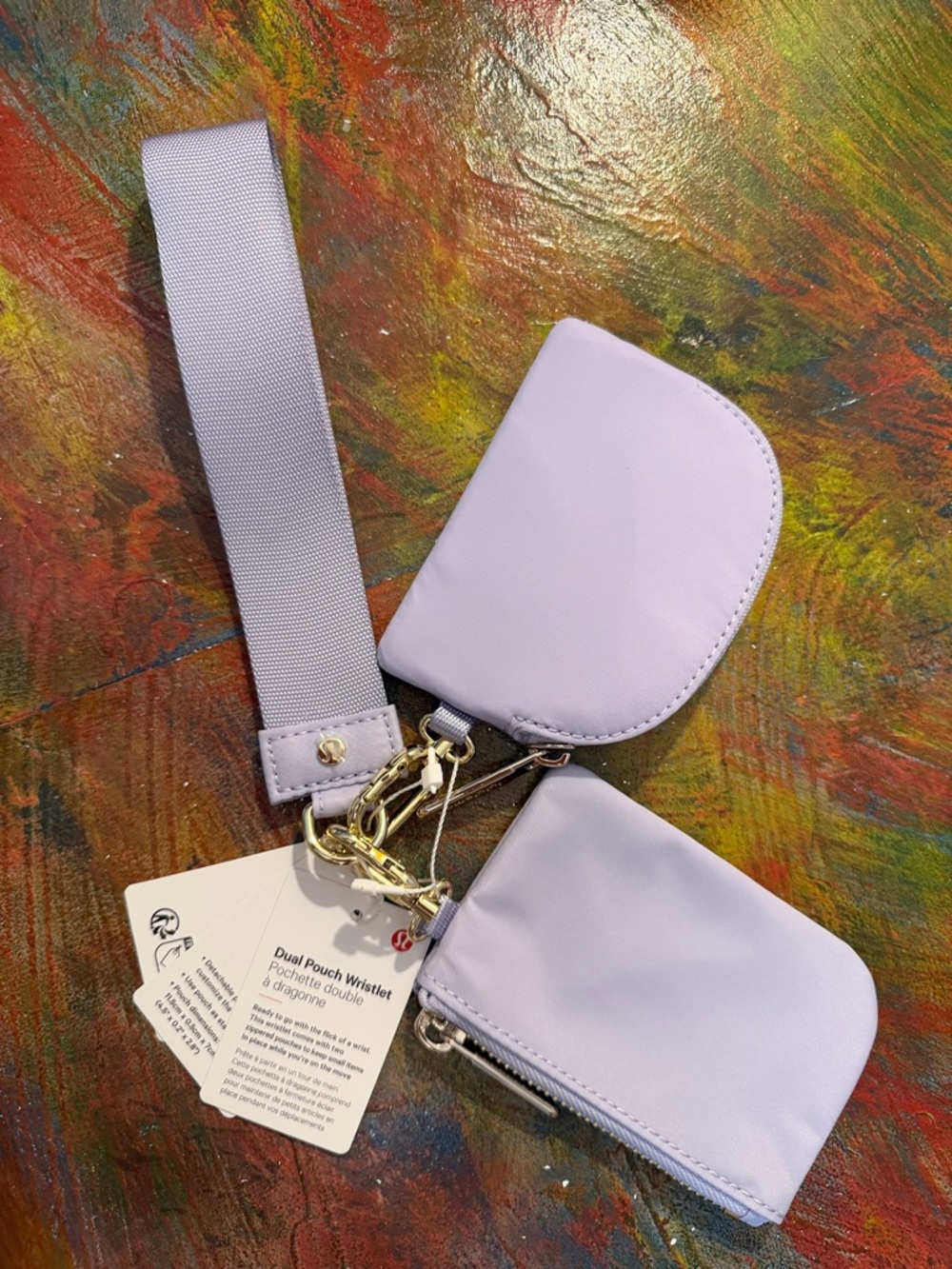 lululemon athletica Lavender Dual Pouch Wristlet Key Card Pouch Set w.Strap NWT - Picture 5 of 10